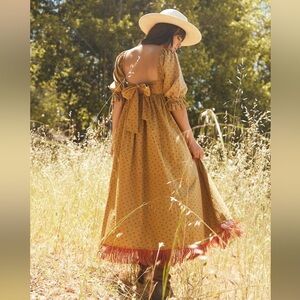 EDDY JOCELYN PUFF SLEEVE FRINGE DRESS Size small